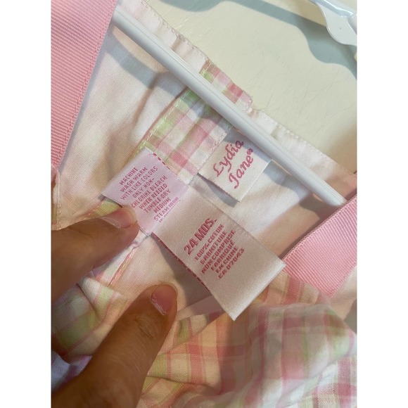 Lydia Jane sleeveless, pink checkered tunic. Size 24mo. - Picture 4 of 4